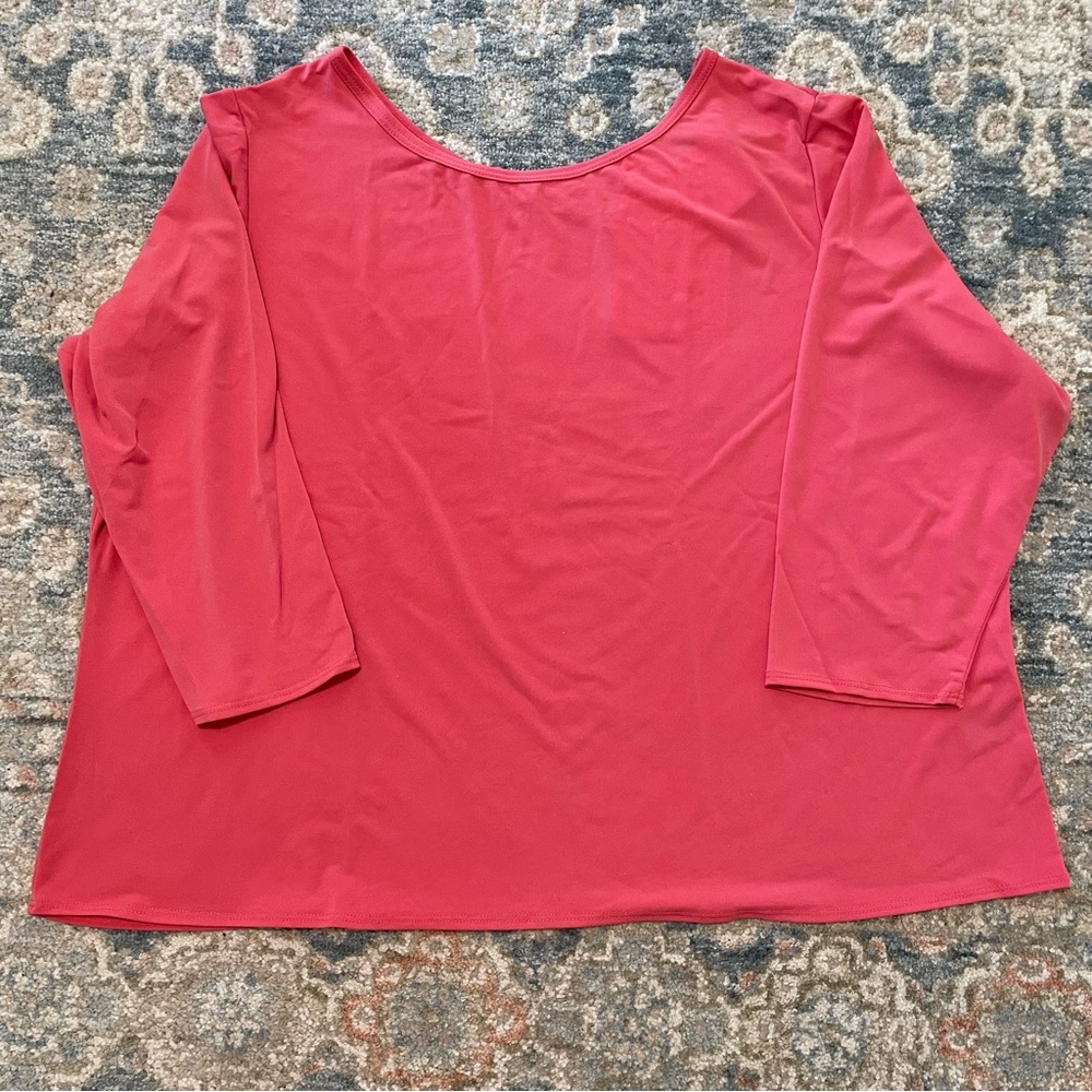 Vintage Deadstock Dialogue Stretchy Pink Coral Shirt NWT 2X A38705 QVC